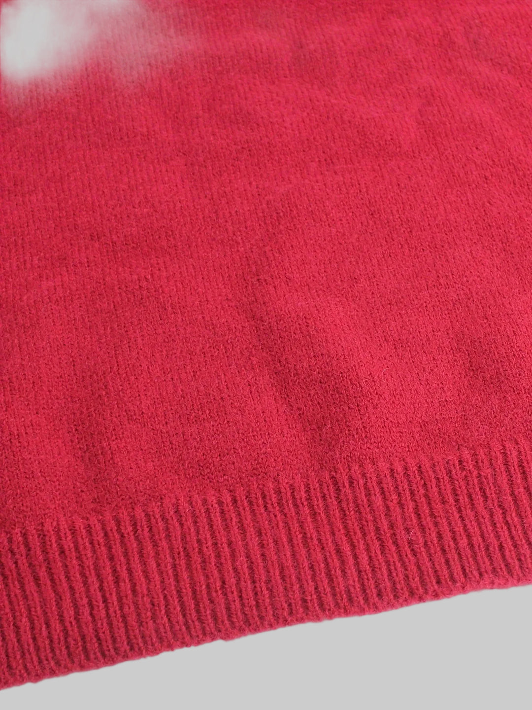 Round Neck Ribbed Knit Jumper with Striped Cuffs