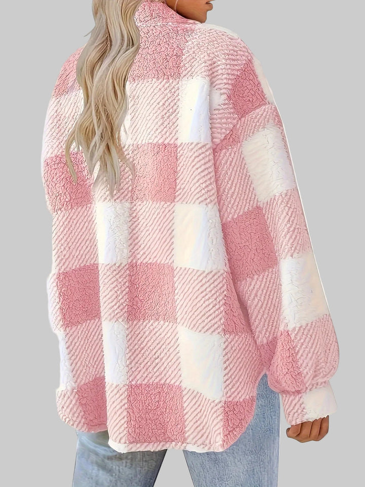 Checked Button-Front Jacket