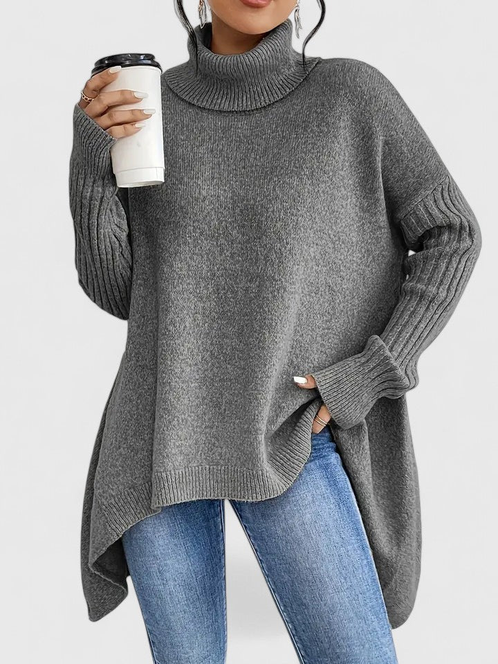 Women's Soft Turtleneck Knit Jumper - Gray