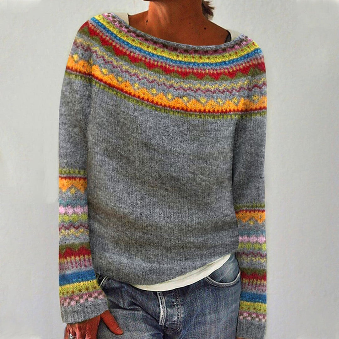 Multicolour Fair Isle Pattern Knitted Jumper