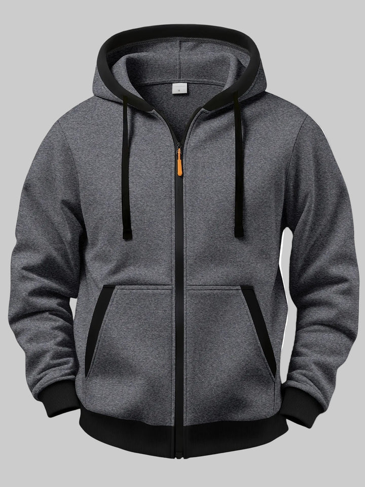 Relaxed Fit Hooded Zip-Up Winter Jumper