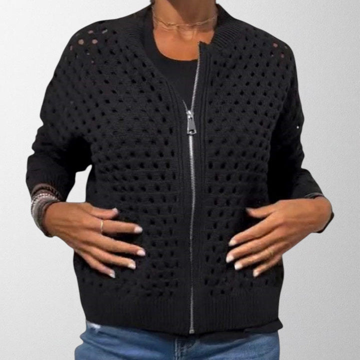 Women's Knitted Zip-Up Cardigan