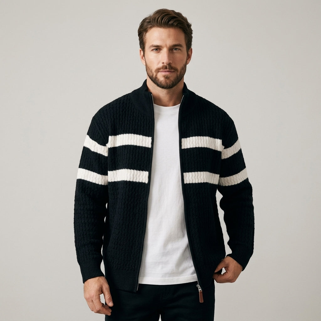 Women's Cable Knit Full-Zip Cardigan - Charcoal
