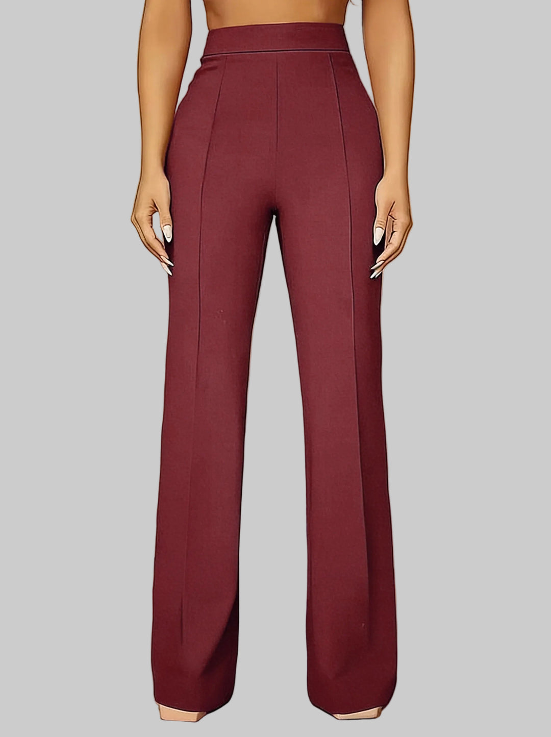 Women's Relaxed V-Neck Striped Trousers Set