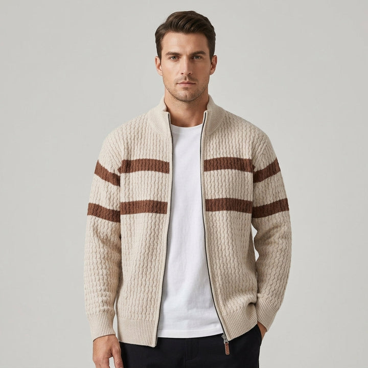 Women's Cable Knit Full-Zip Cardigan - Beige