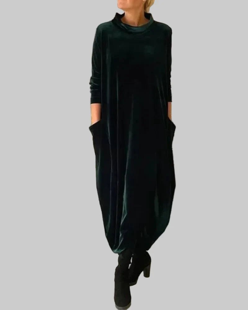 Long-Sleeve Dress with Pockets