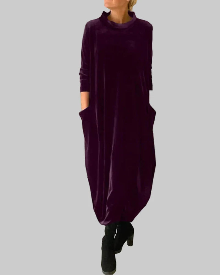 Long-Sleeve Dress with Pockets