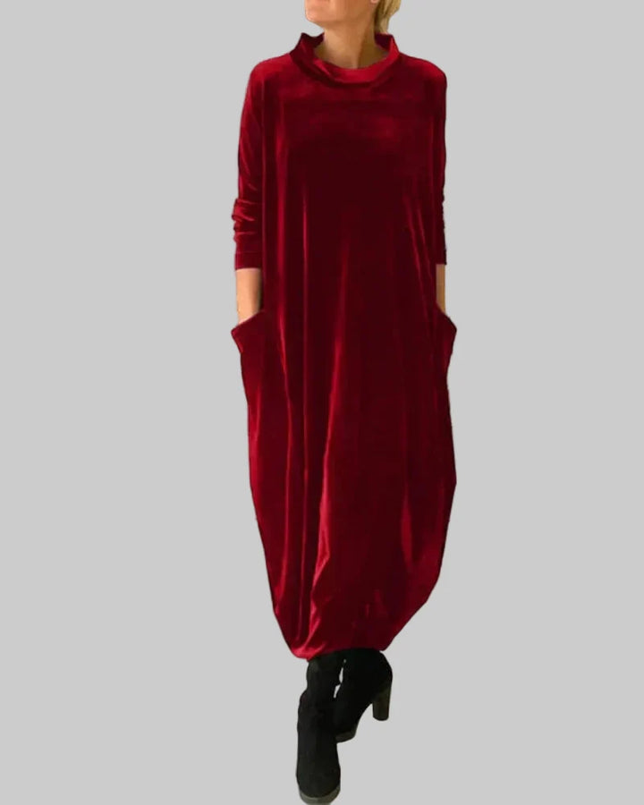 Long-Sleeve Dress with Pockets