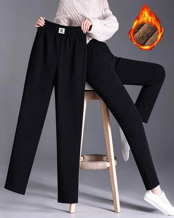 Women's High-Waist Fleece-Lined Jogger Trousers