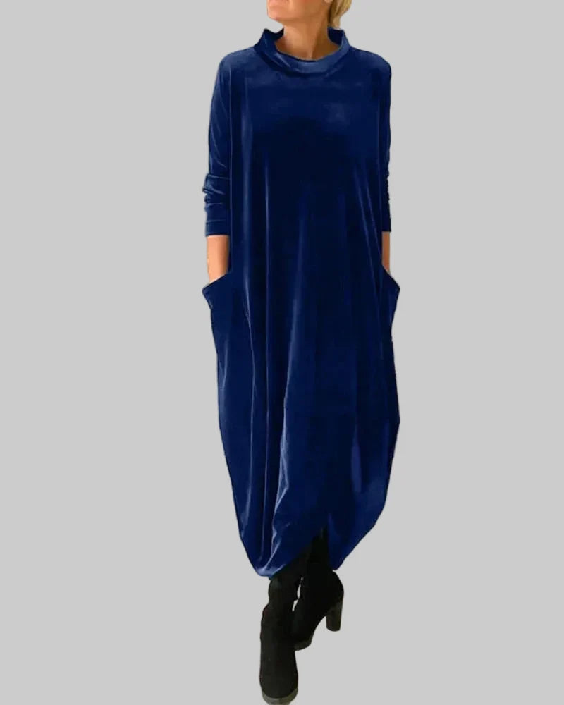 Long-Sleeve Dress with Pockets