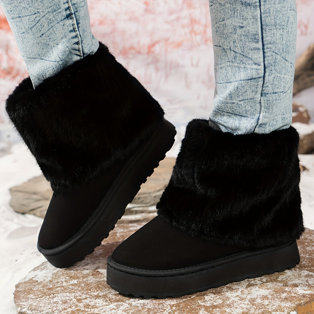 Women's Plush-Lined Platform Ankle Boots