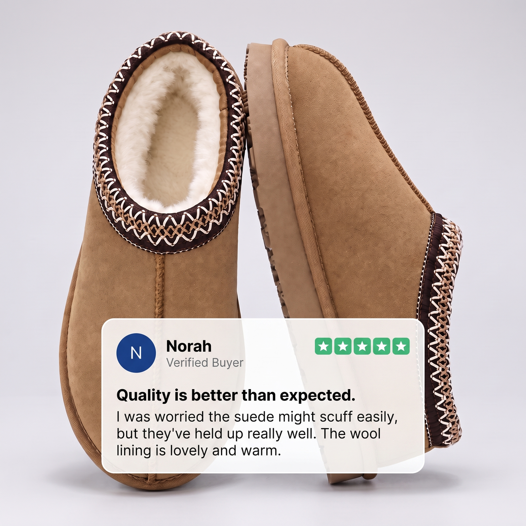 Women's Plush Fur-Lined Slip-On Winter Slippers