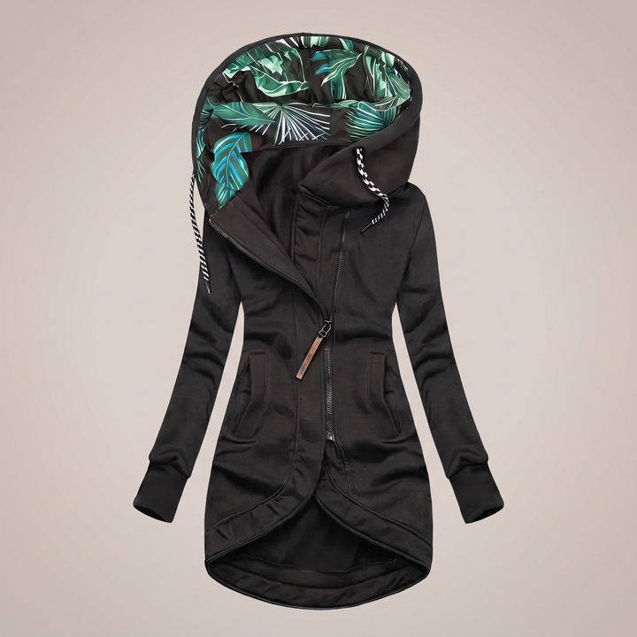 Women's Hooded Zip-Front Winter Parka - Black