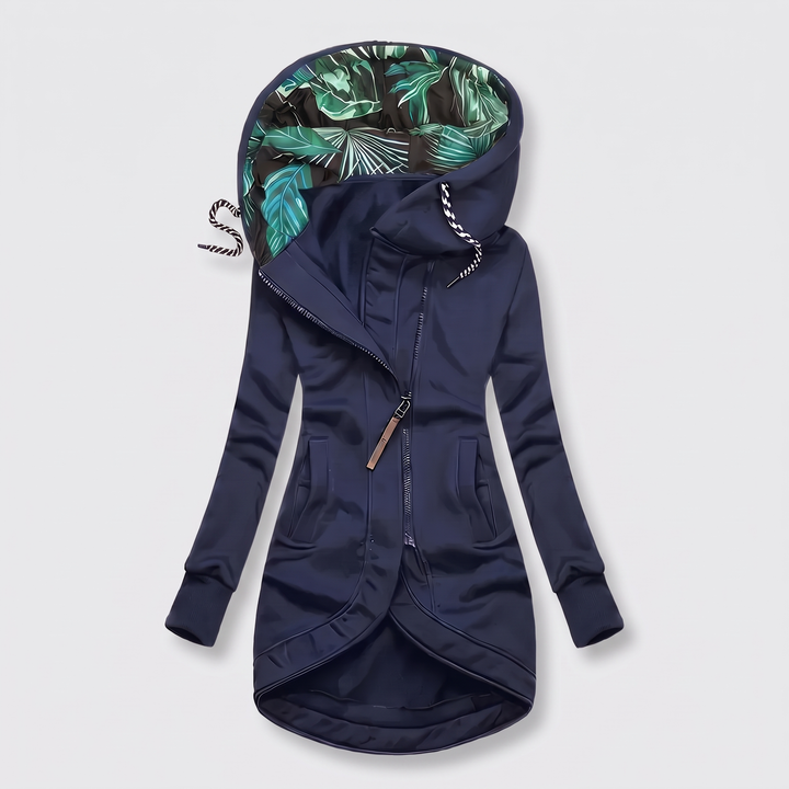 Women's Hooded Zip-Front Winter Parka - Blue