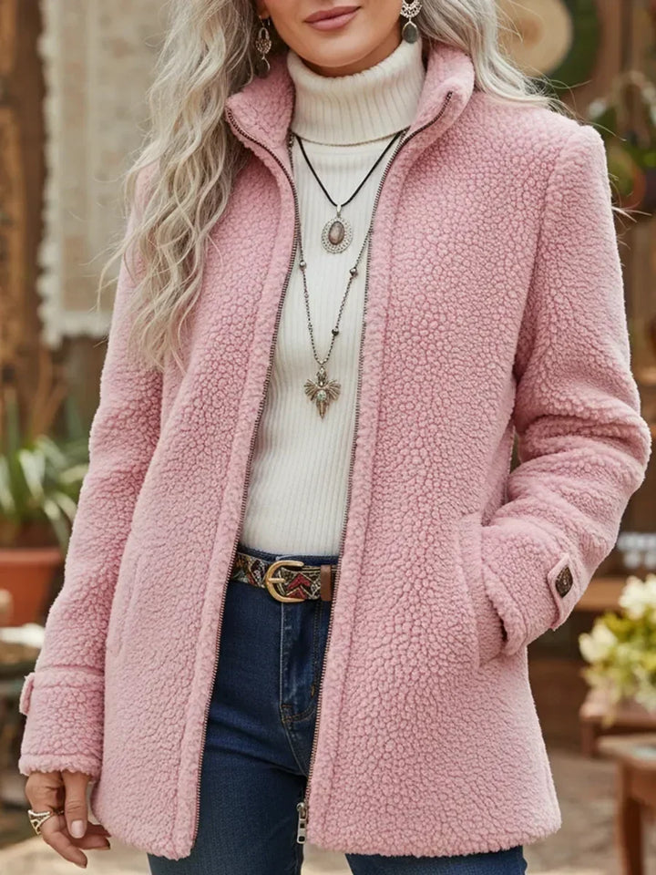 Women’s Textured Fleece Zip-Up Jacket