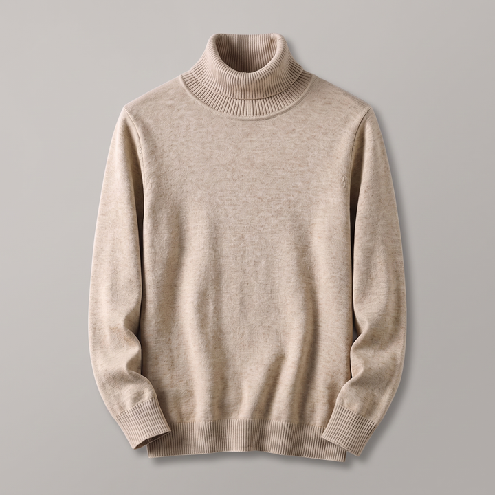 Women's Cashmere Roll Neck Jumper - Beige