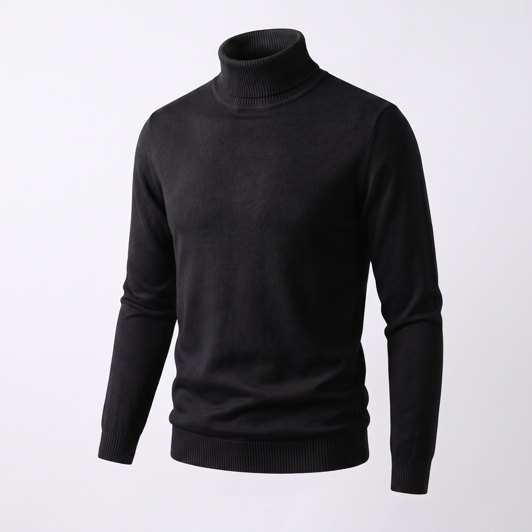 Women's Cashmere Roll Neck Jumper - Black