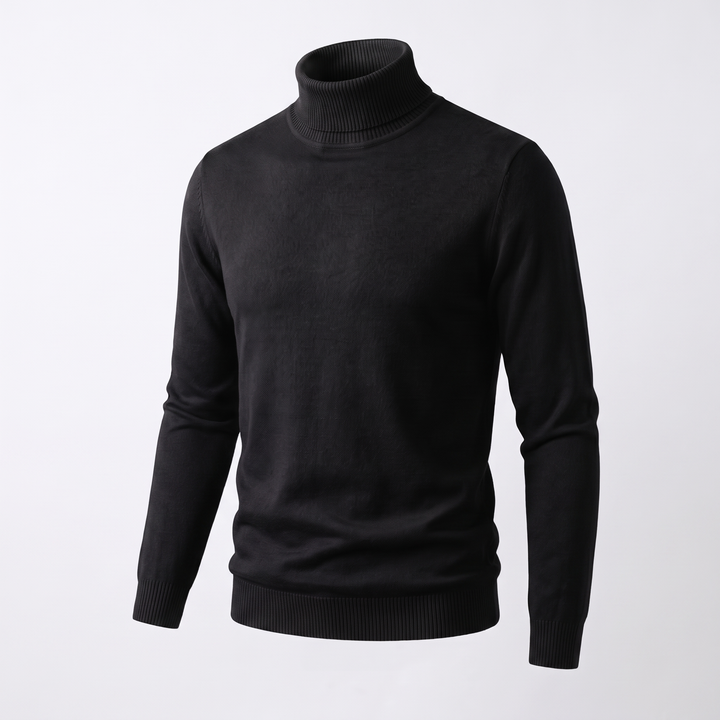 Women's Cashmere Roll Neck Jumper - Black