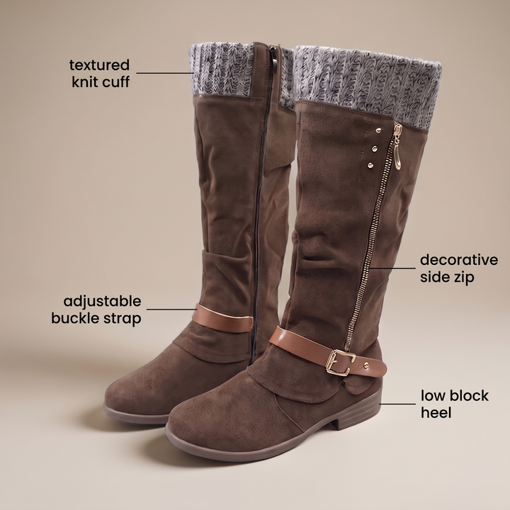 Women's Knit Cuff Knee High Boots