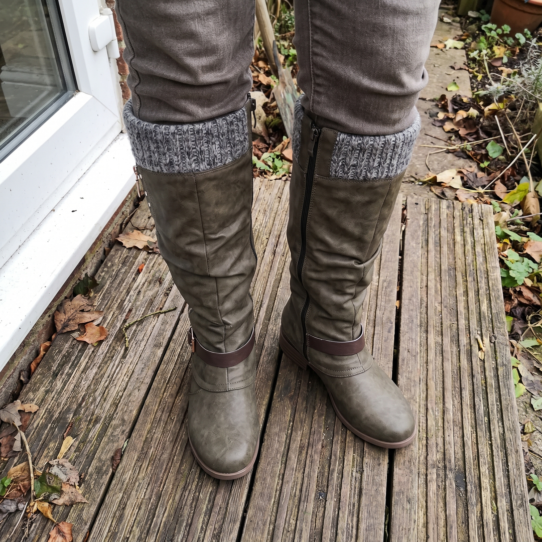 Women's Knit Cuff Knee High Boots