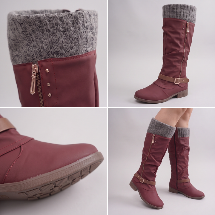 Women's Knit Cuff Knee High Boots