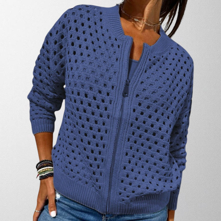 Women's Knitted Zip-Up Cardigan