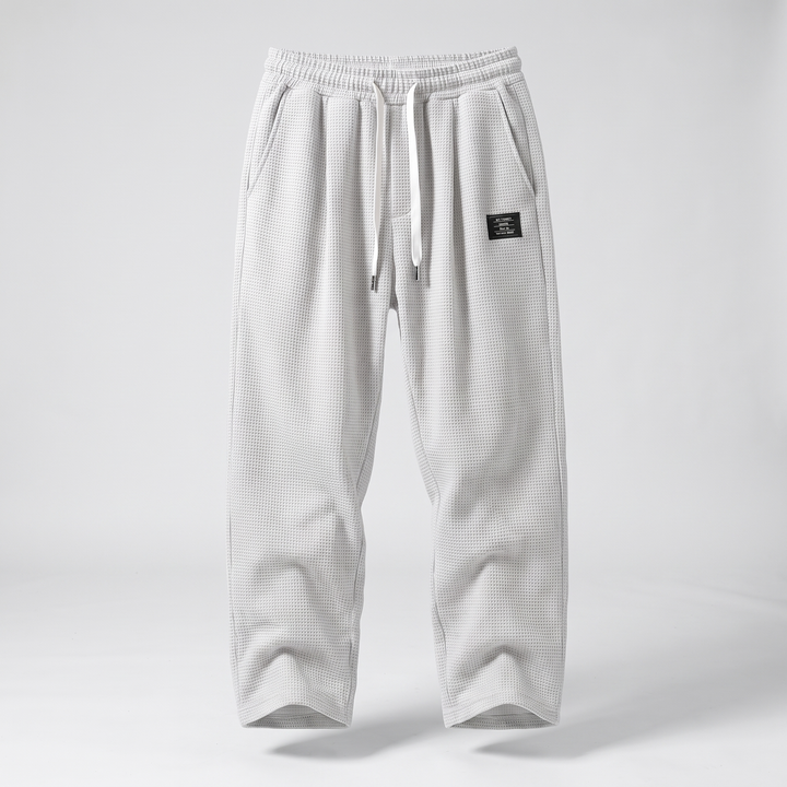 Women's Textured Relaxed Fit Drawstring Trousers - White