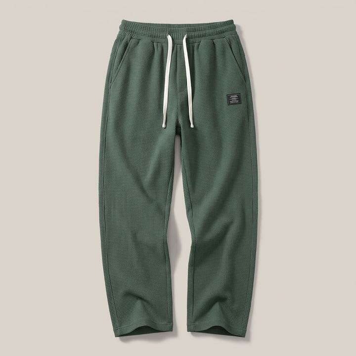 Women's Textured Relaxed Fit Drawstring Trousers - Army Green
