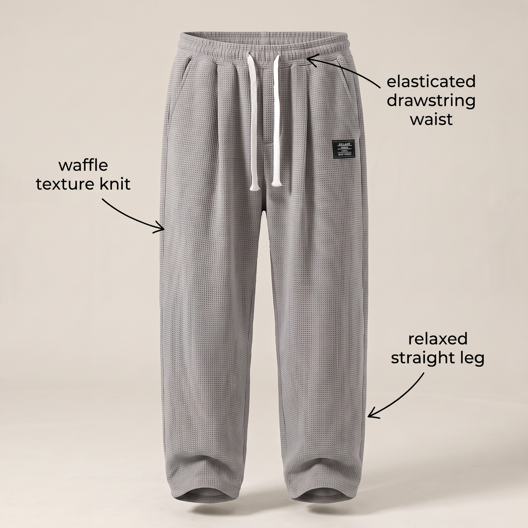 Women's Textured Relaxed Fit Drawstring Trousers