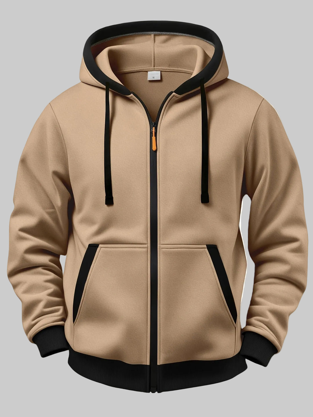 Relaxed Fit Hooded Zip-Up Winter Jumper