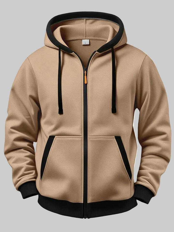 Relaxed Fit Hooded Zip-Up Winter Jumper