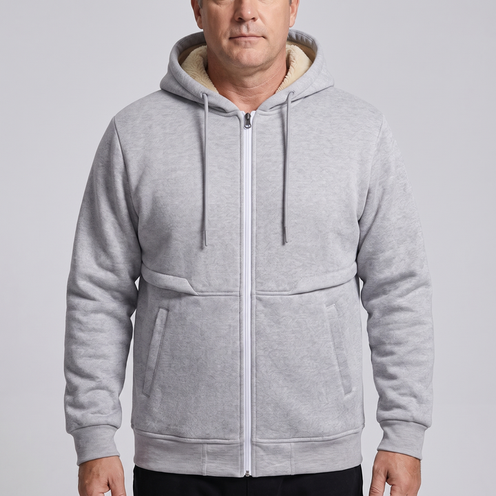 Men's Teddy-Lined Hooded Zip Jacket