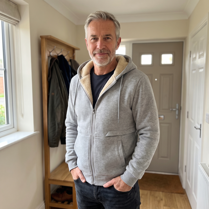 Men's Teddy-Lined Hooded Zip Jacket