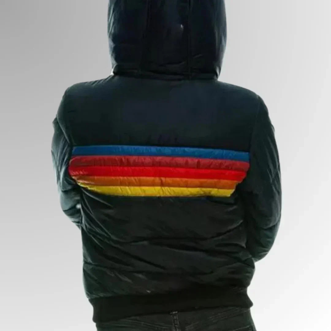 Women's Retro Striped Puffer Jacket