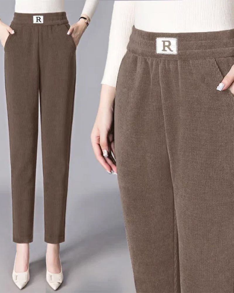 Women's High-Waist Fleece-Lined Jogger Trousers