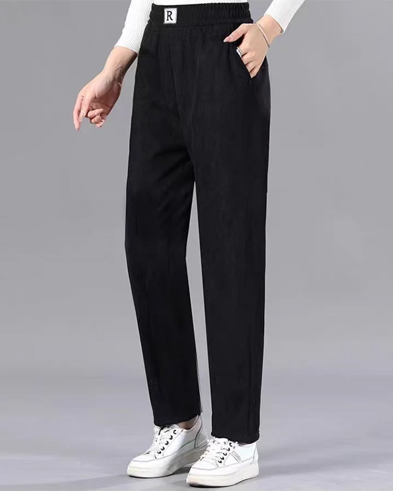 Women's High-Waist Fleece-Lined Jogger Trousers