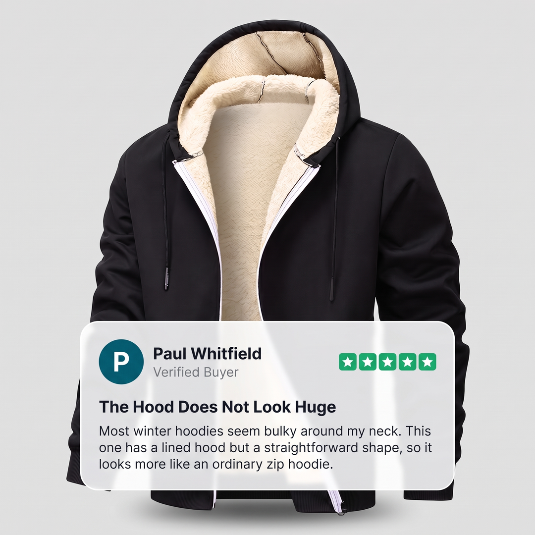 Men's Teddy-Lined Hooded Zip Jacket