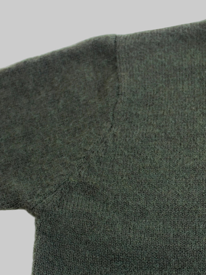 Round Neck Ribbed Knit Jumper with Striped Cuffs