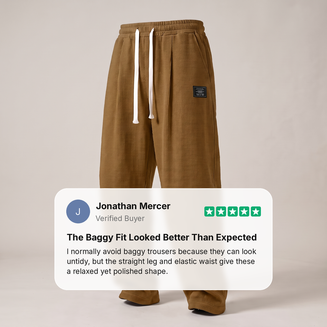 Women's Textured Relaxed Fit Drawstring Trousers