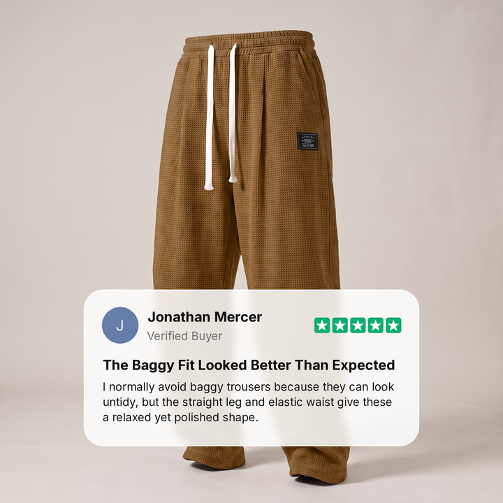 Women's Textured Relaxed Fit Drawstring Trousers