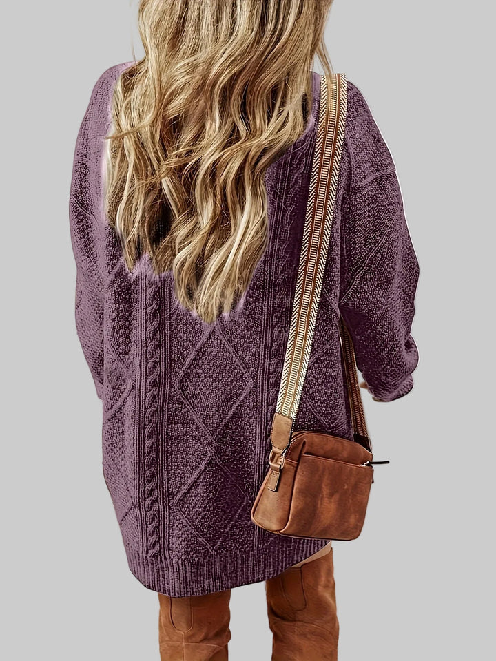 Cable Knit Long Sleeve Jumper Dress