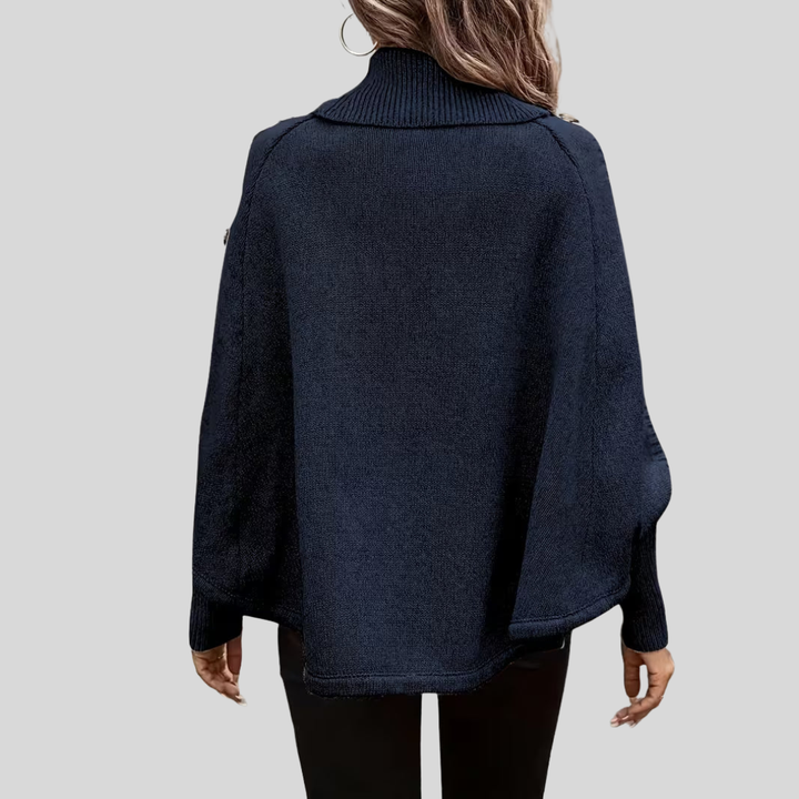 Women's Oversized Cable-Knit High-Neck Jumper
