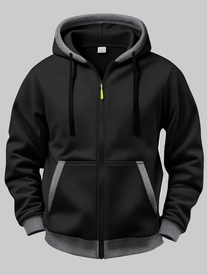Relaxed Fit Hooded Zip-Up Winter Jumper
