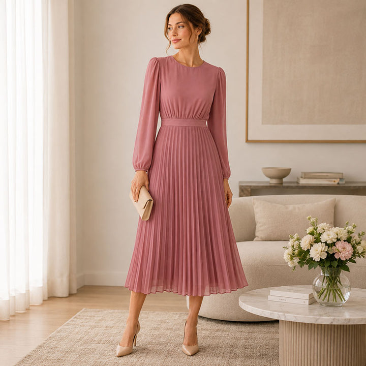 Amelie Pleated Midi Dress