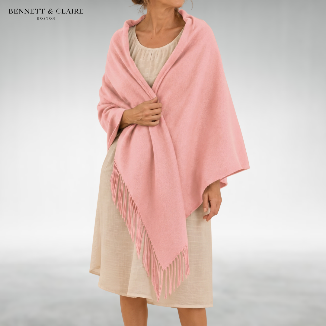 Women's Soft Fringed Wrap Scarf - Pink