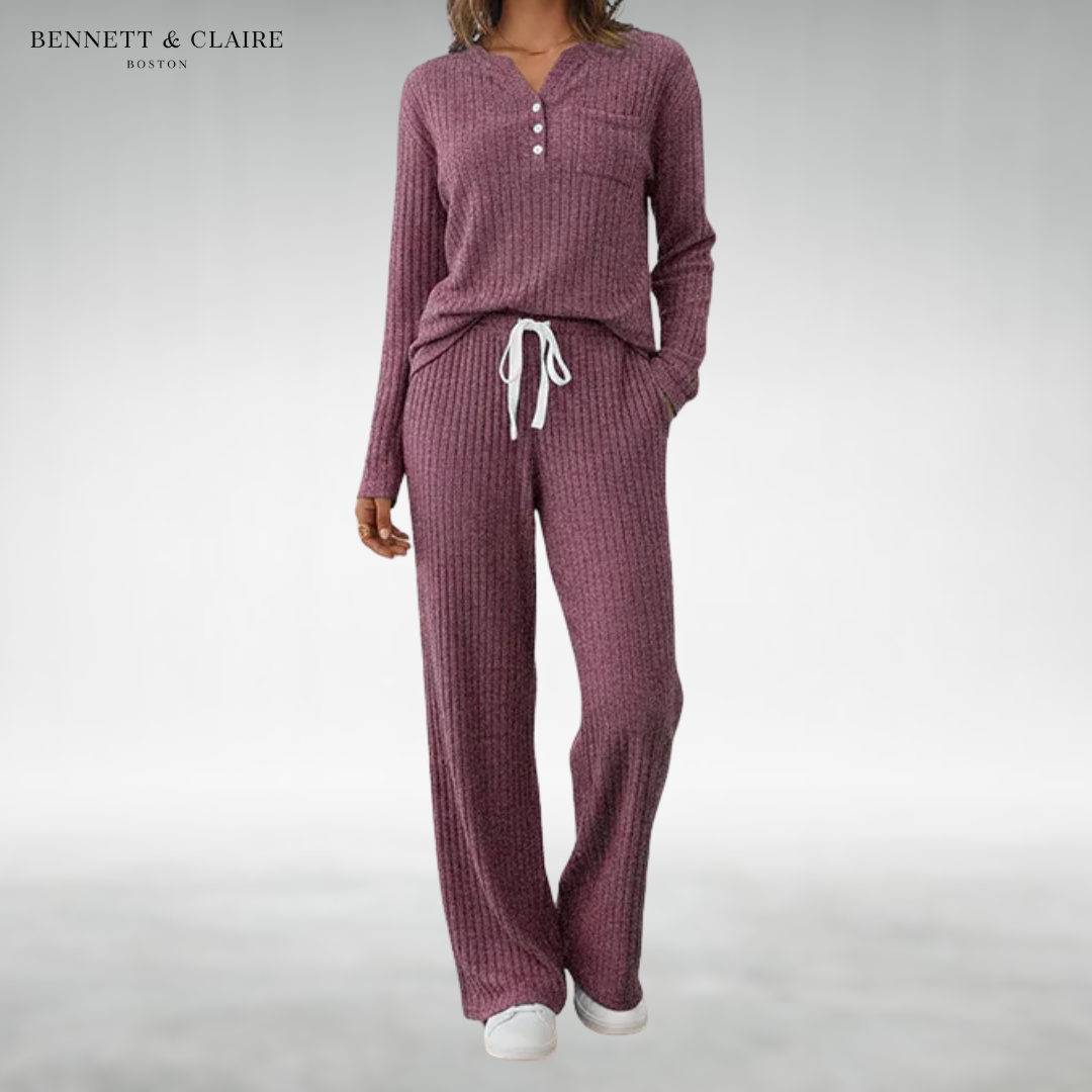 Women's Relaxed Two-Piece Lounge Set - Red