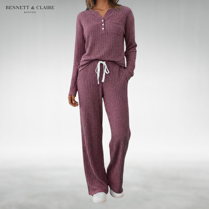 Women's Relaxed Two-Piece Lounge Set - Red