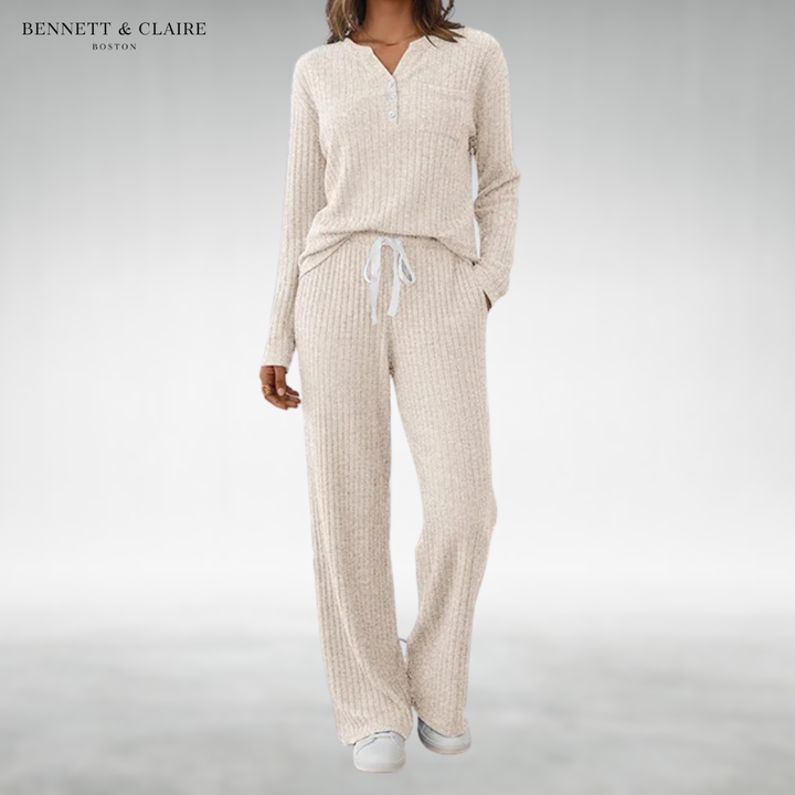 Women's Relaxed Two-Piece Lounge Set - Beige