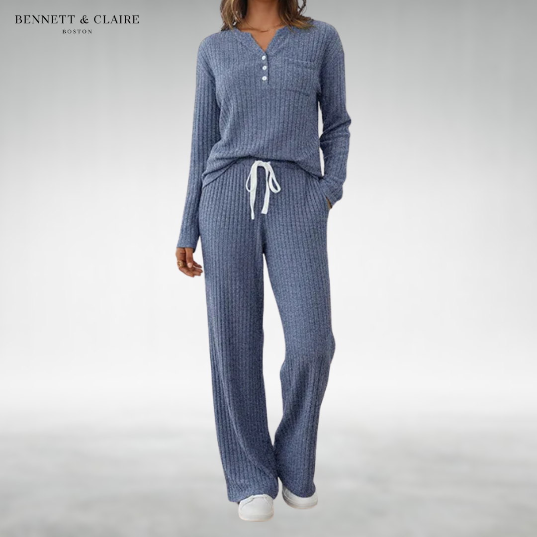 Women's Relaxed Two-Piece Lounge Set - Blue