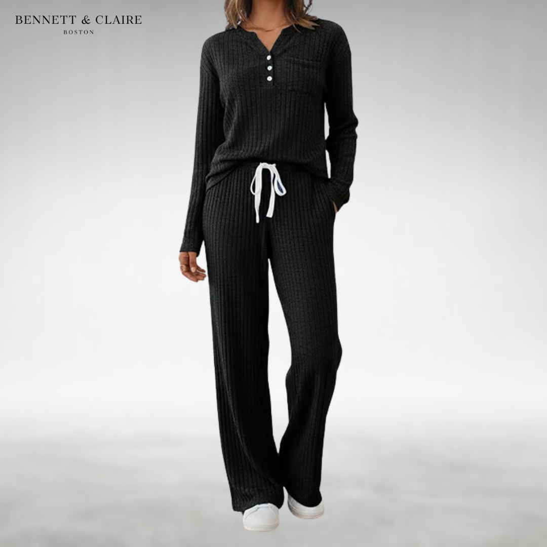 Women's Relaxed Two-Piece Lounge Set - Black